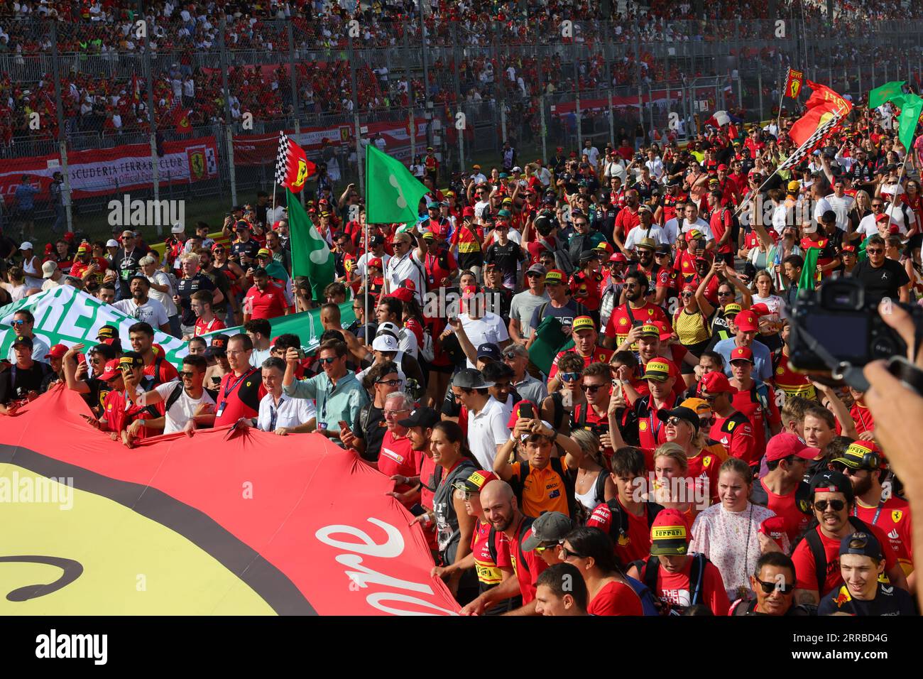 Ferrari Supporters Ferrari fans celebrate at podium hi-res stock photography and images ...