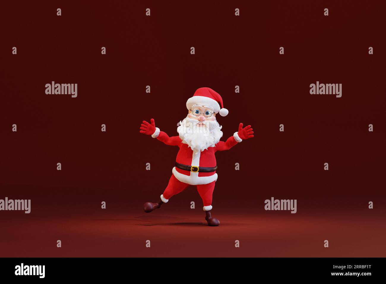 Cute cartoon Santa Claus. 3d render Stock Photo - Alamy