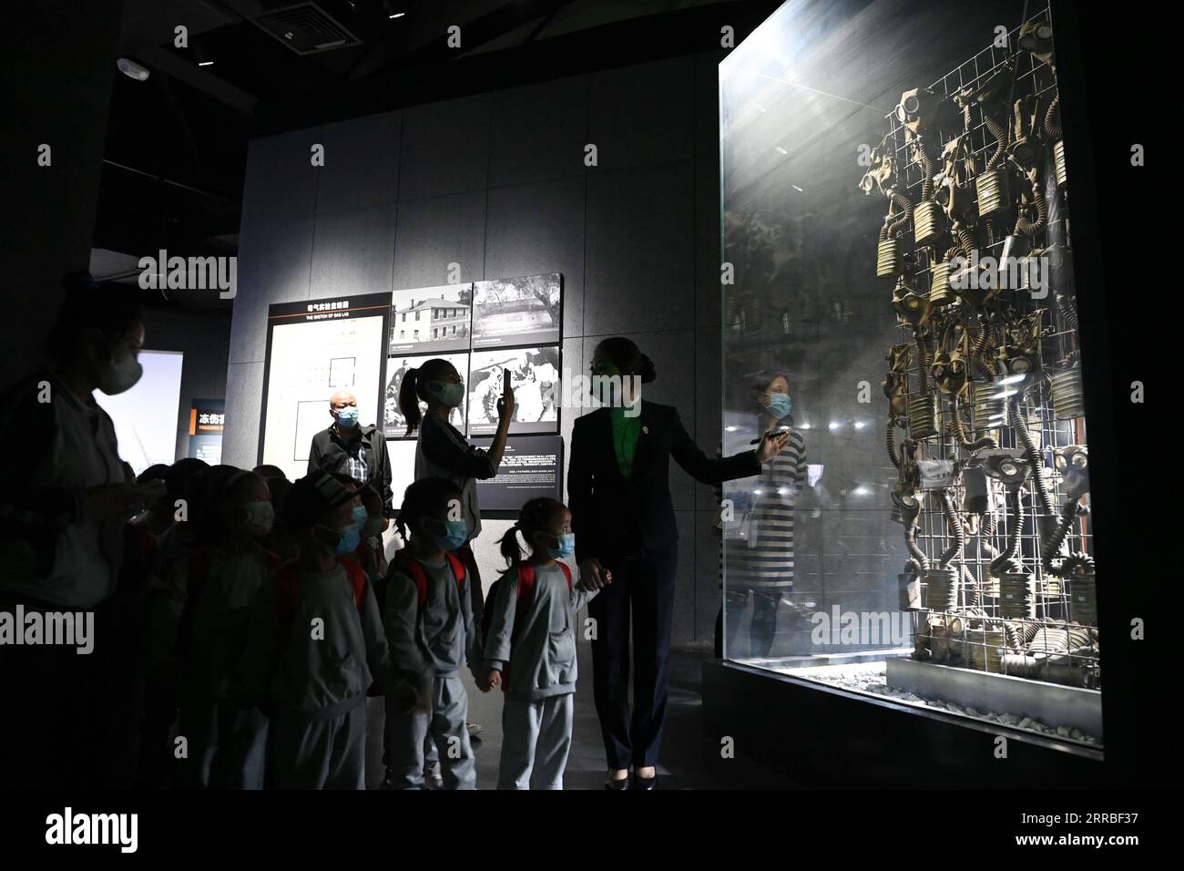 210918 -- SHENYANG, Sept. 18, 2021 -- Students visit the Exhibition Hall of Evidences of Crime Committed by Unit 731 of the Japanese Imperial Army in Harbin, northeast China s Heilongjiang Province, Sept. 18, 2021.  Xinhua Headlines: Peace cherished as China commemorates war against Japanese invaders WangxJianwei PUBLICATIONxNOTxINxCHN Stock Photo