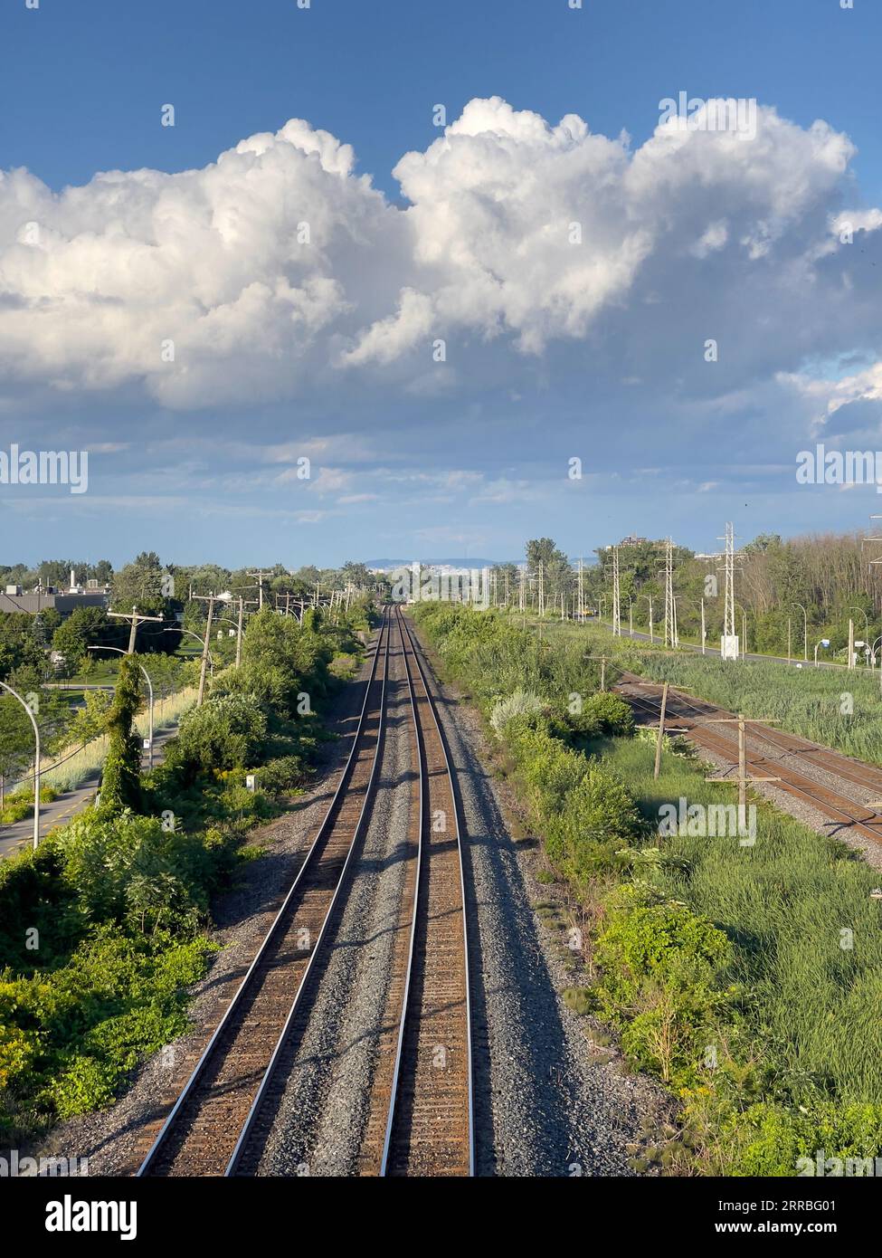 Montreal, Canada, Railroad Tracks Trough Pointe-Claire Stock Photo