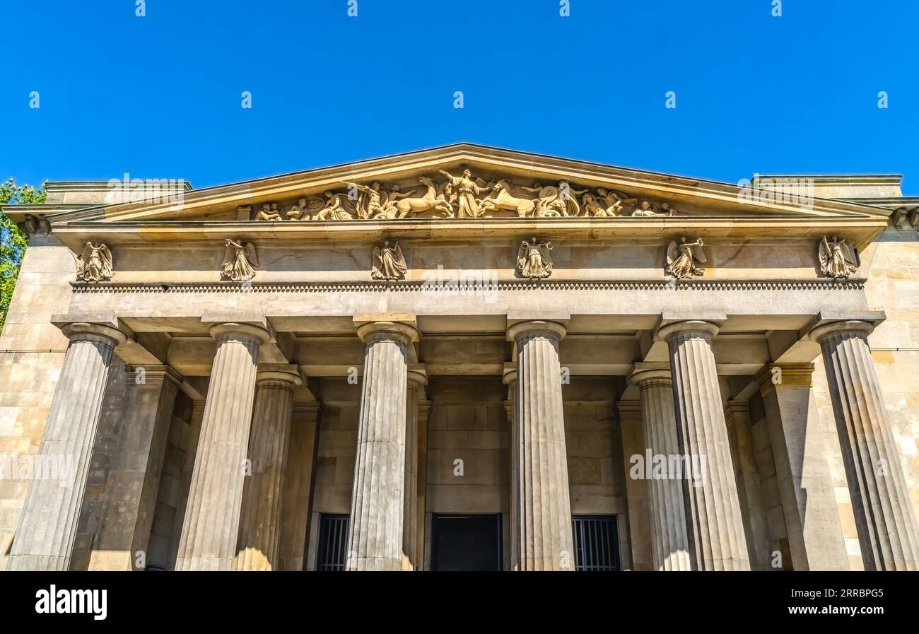 Facade Neue Wache Memorial Berlin Germany. Built in 1818.. After WW2 East German War Memorial against Fascism.  Now Memorial the Victims of War and Ty Stock Photo