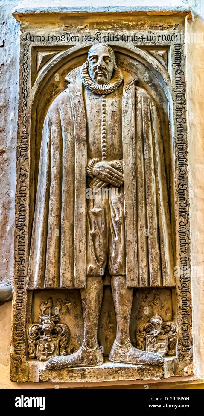 Medieval Painting St Mary's Church Berlin Germany.  Church dates from late 1200s, became a Protestant church in 1539. Oldest church in Berlin. Sculptu Stock Photo