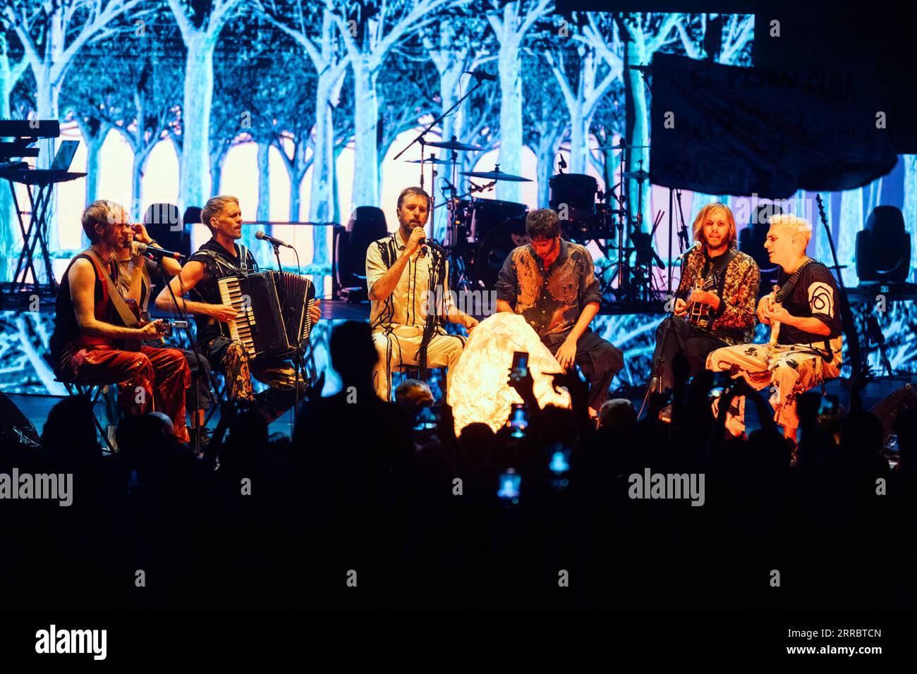 El Plan de la Mariposa (The Butterfly Plan). The Argentine rock band during a concert. Stock Photo