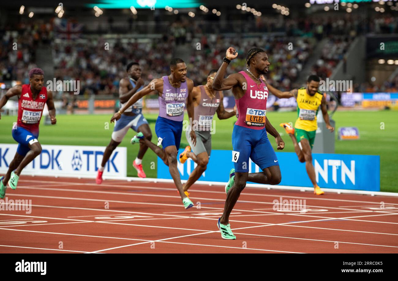 Noah Lyles of the USA competing in the men’s 200m final on day 7 of the