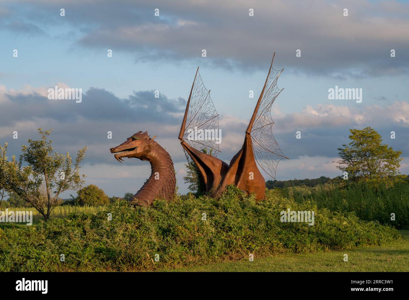 Giant metal dragon, East Bethany, New York Stock Photo Alamy