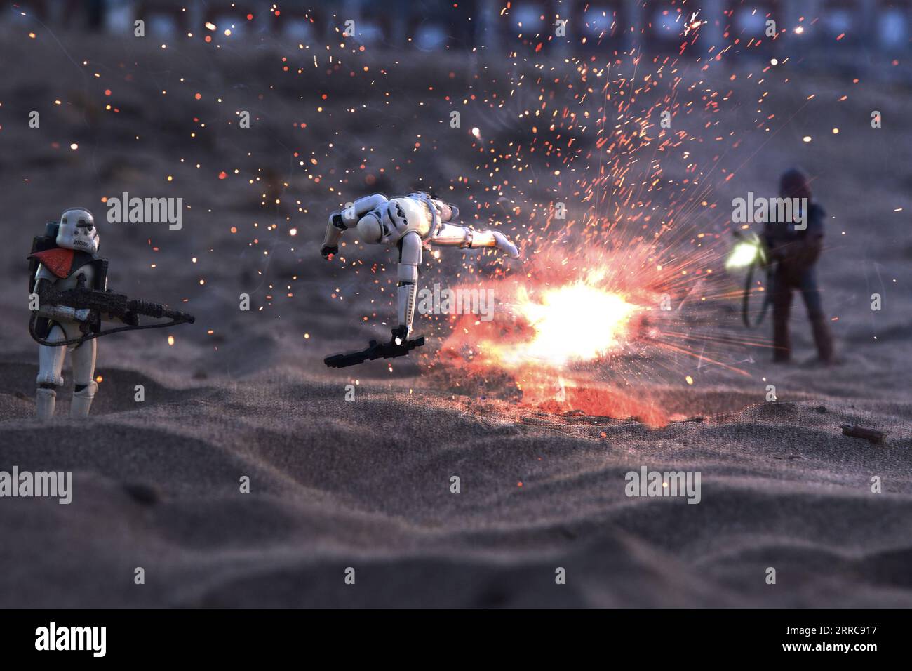 batalla en la arena, Mar del Plata, Argentina Stock Photo