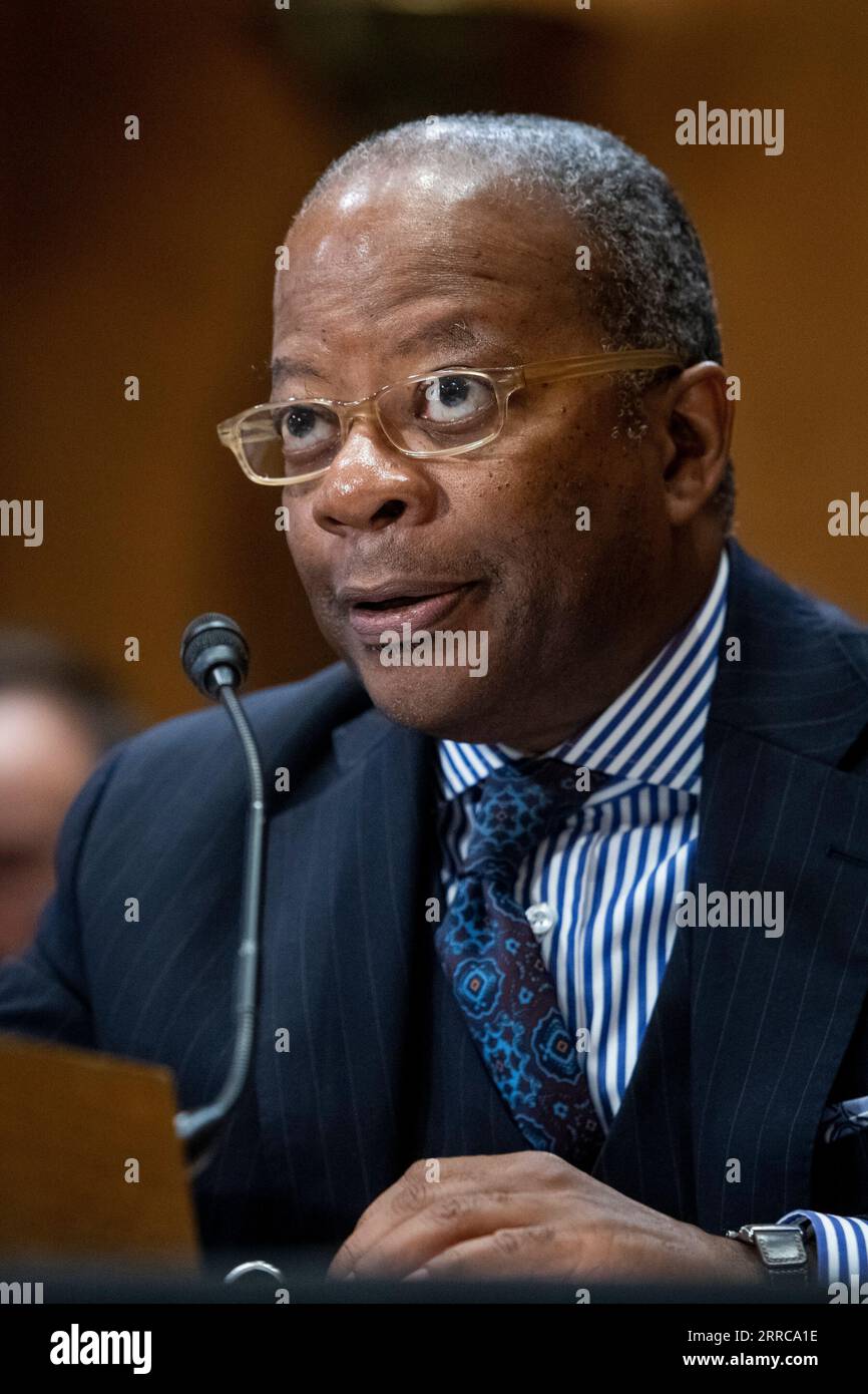 Washington, Vereinigte Staaten. 07th Sep, 2023. Todd Robinson, Assistant Secretary, Bureau of International Narcotics and Law Enforcement Affairs, United States Department of State, appears before a Senate Foreign Relations - Subcommittee on Western Hemisphere, Transnational Crime, Civilian Security, Democracy, Human Rights, and Global Women's Issues hearing to examine fiscal year 2024 budget priorities for the Western Hemisphere, in the Dirksen Senate Office Building in Washington, DC, Thursday, September 7, 2023. Credit: Rod Lamkey/CNP/dpa/Alamy Live News Stock Photo