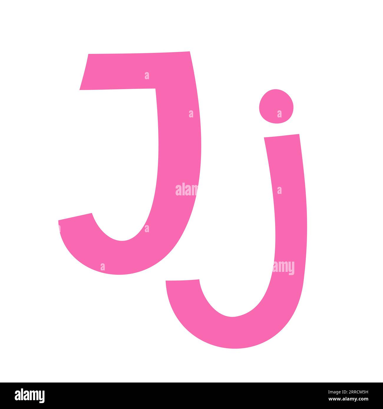 Doodle playful letter J uppercase, lowercase abc colorful cartoon funny