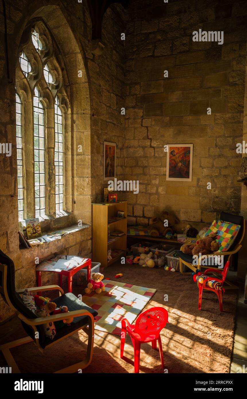 Sunday school area within St. Peter and St. Paul's Church, Pickering, Uk. Stock Photo