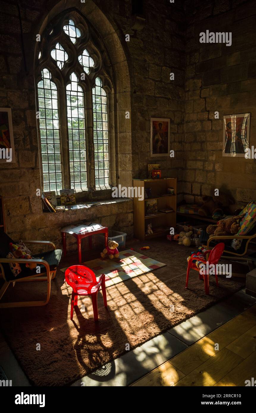 Sunday school area within St. Peter and St. Paul's Church, Pickering, Uk. Stock Photo