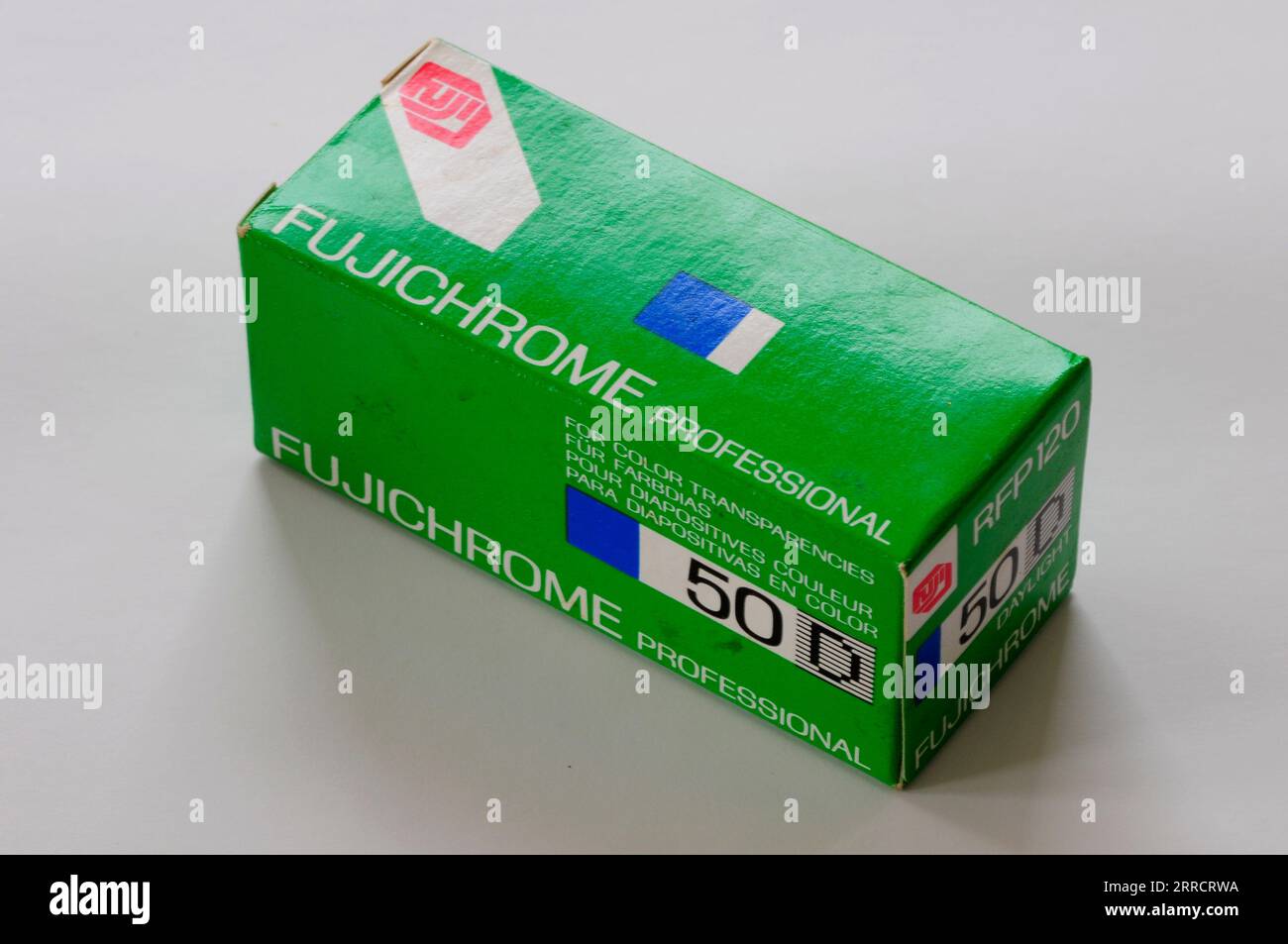 Fujichrome 6X6 medium format film for colour transparencies Stock Photo