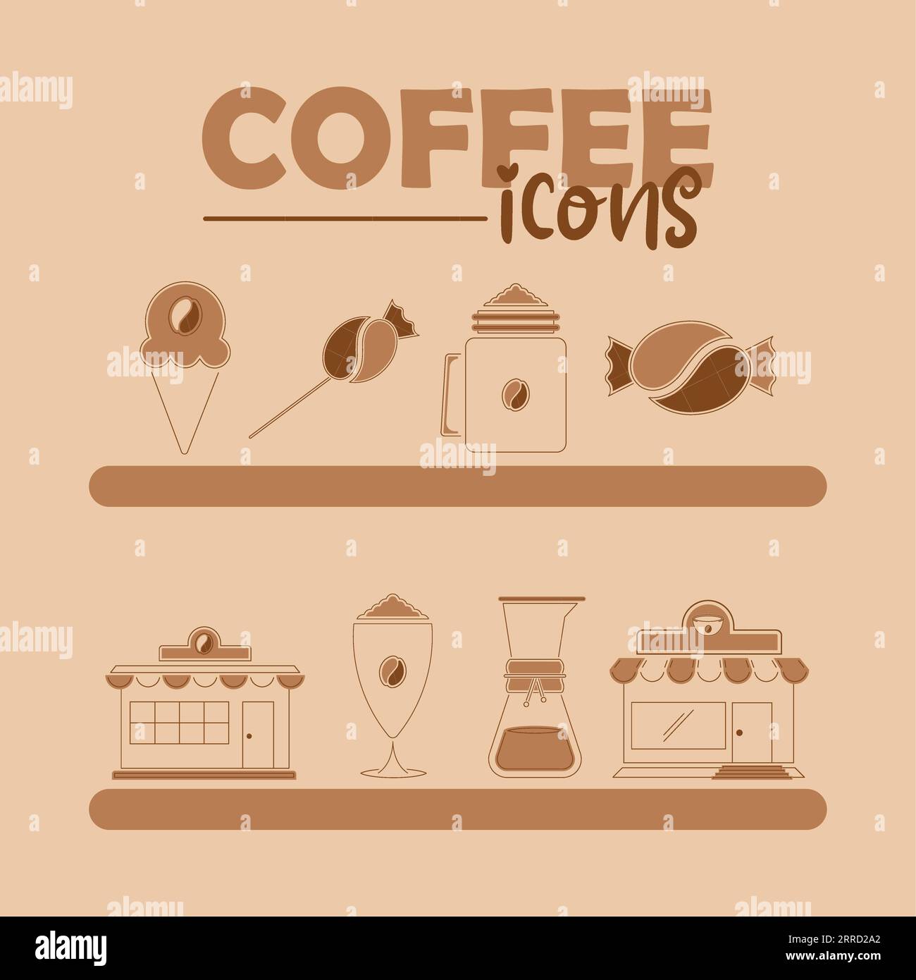 Set of different coffee icons Vector Stock Vector