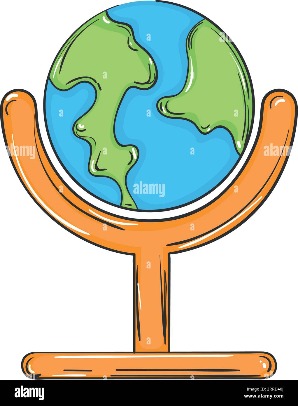 Isolated colored earth globe School supply sketch icon Vector Stock ...