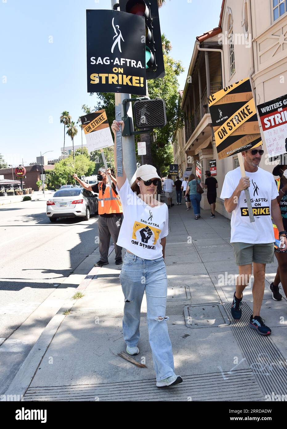Burbank, USA. 07th Sep, 2023. Jeri Ryan joins SAG-AFTRA & WGA members