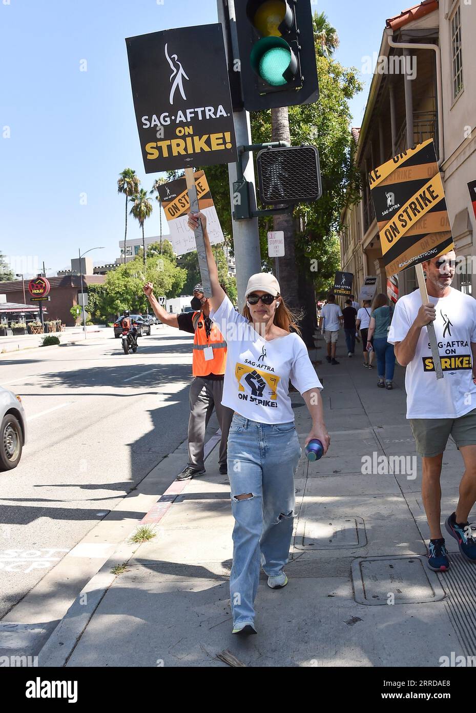 Burbank, USA. 07th Sep, 2023. Jeri Ryan joins SAG-AFTRA & WGA members