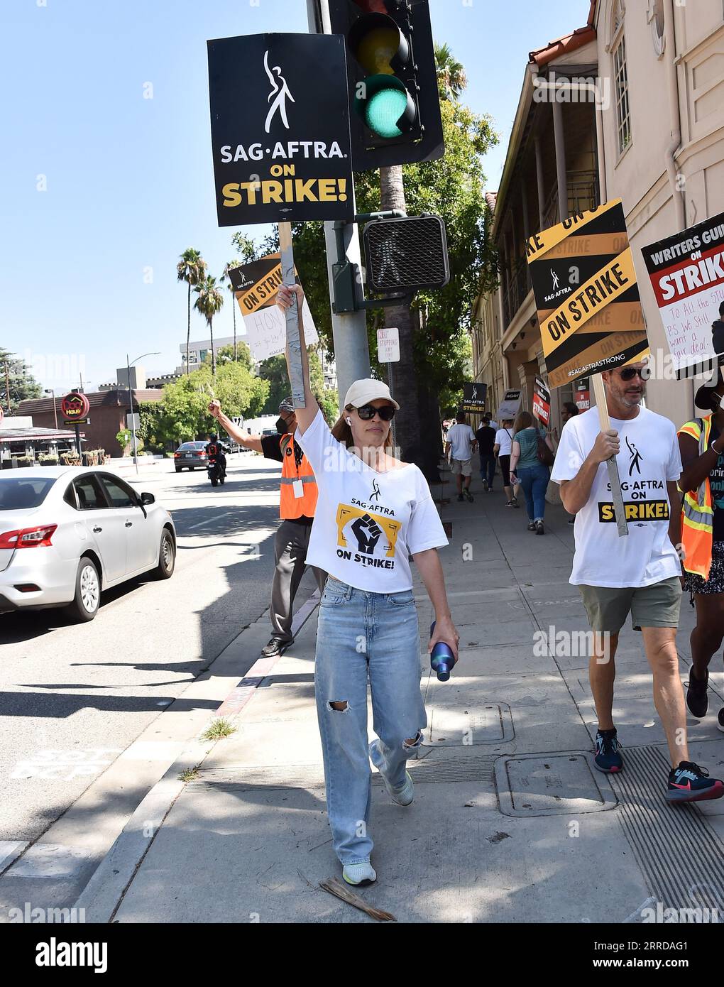 Burbank, USA. 07th Sep, 2023. Jeri Ryan joins SAG-AFTRA & WGA members