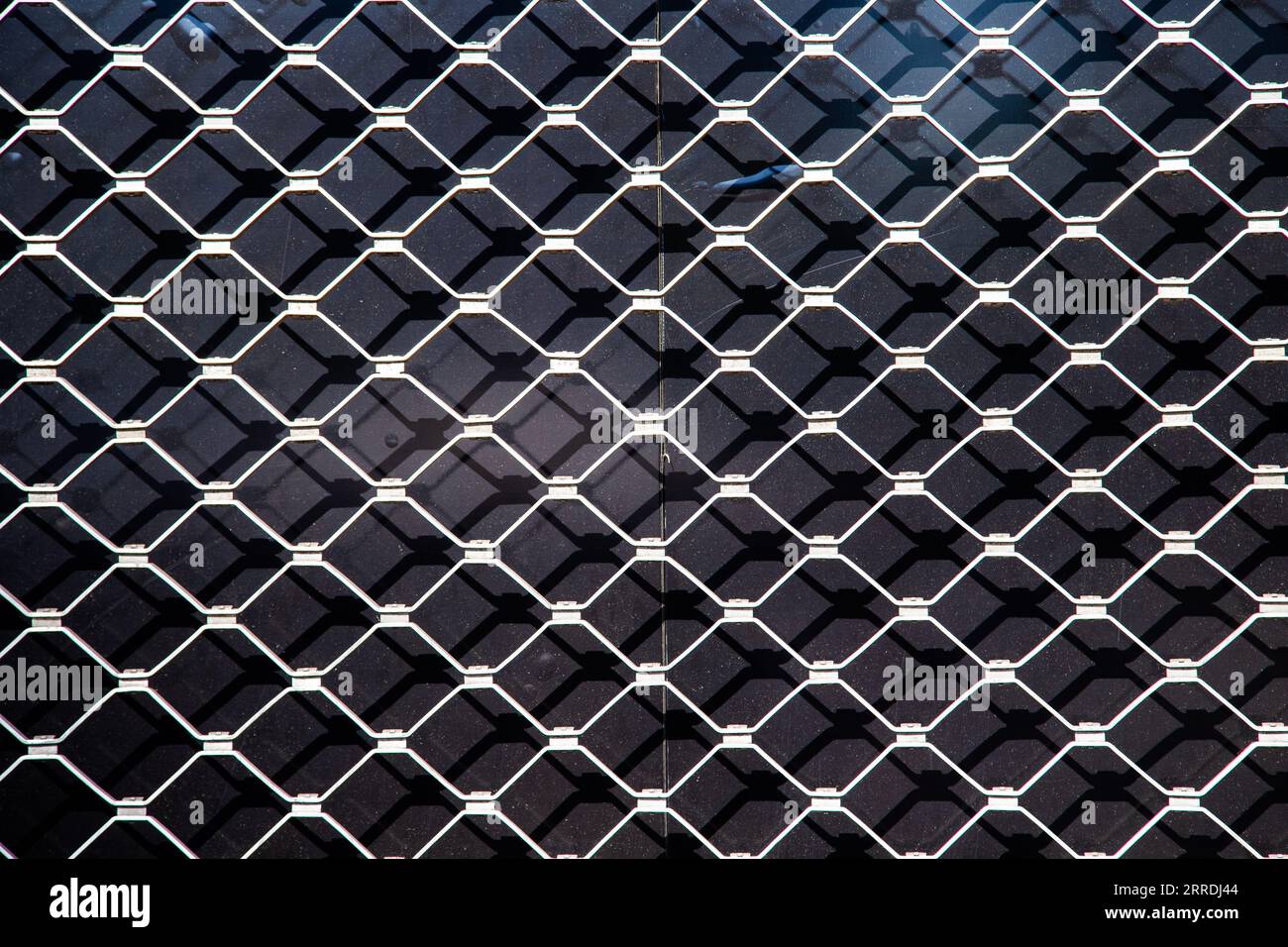 harmonic metal grid texture in detail gives a harmonic background symbolizing modern technique Stock Photo