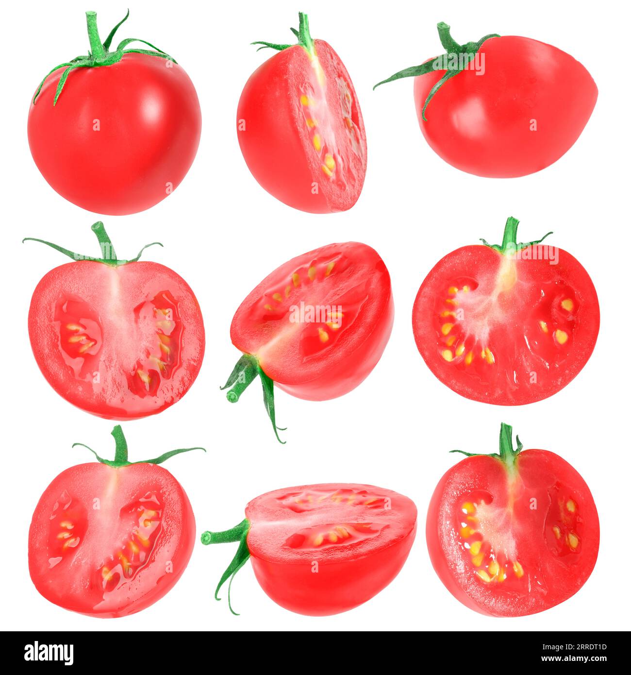 Set of fresh ripe cherry tomatoes isolated on white Stock Photo - Alamy