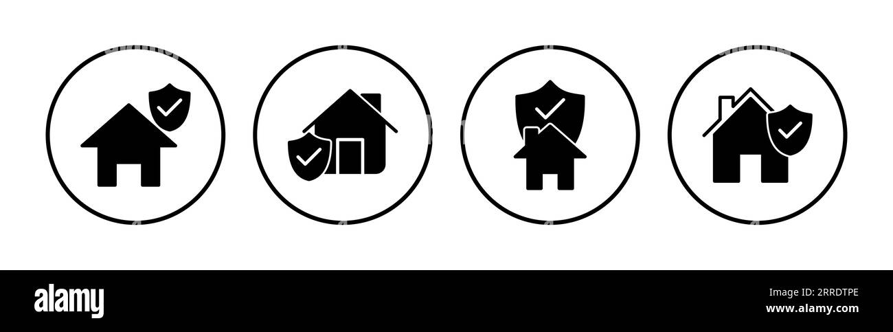 Home insurance icon vector. home shield protect logo Stock Vector Image