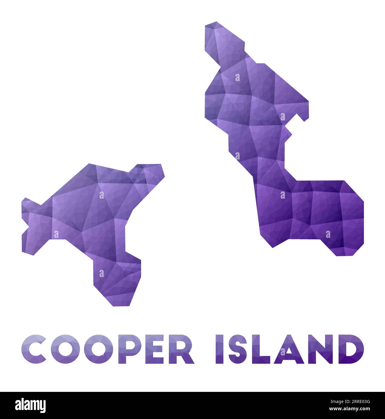 Map of Cooper Island. Low poly illustration of the island. Purple ...