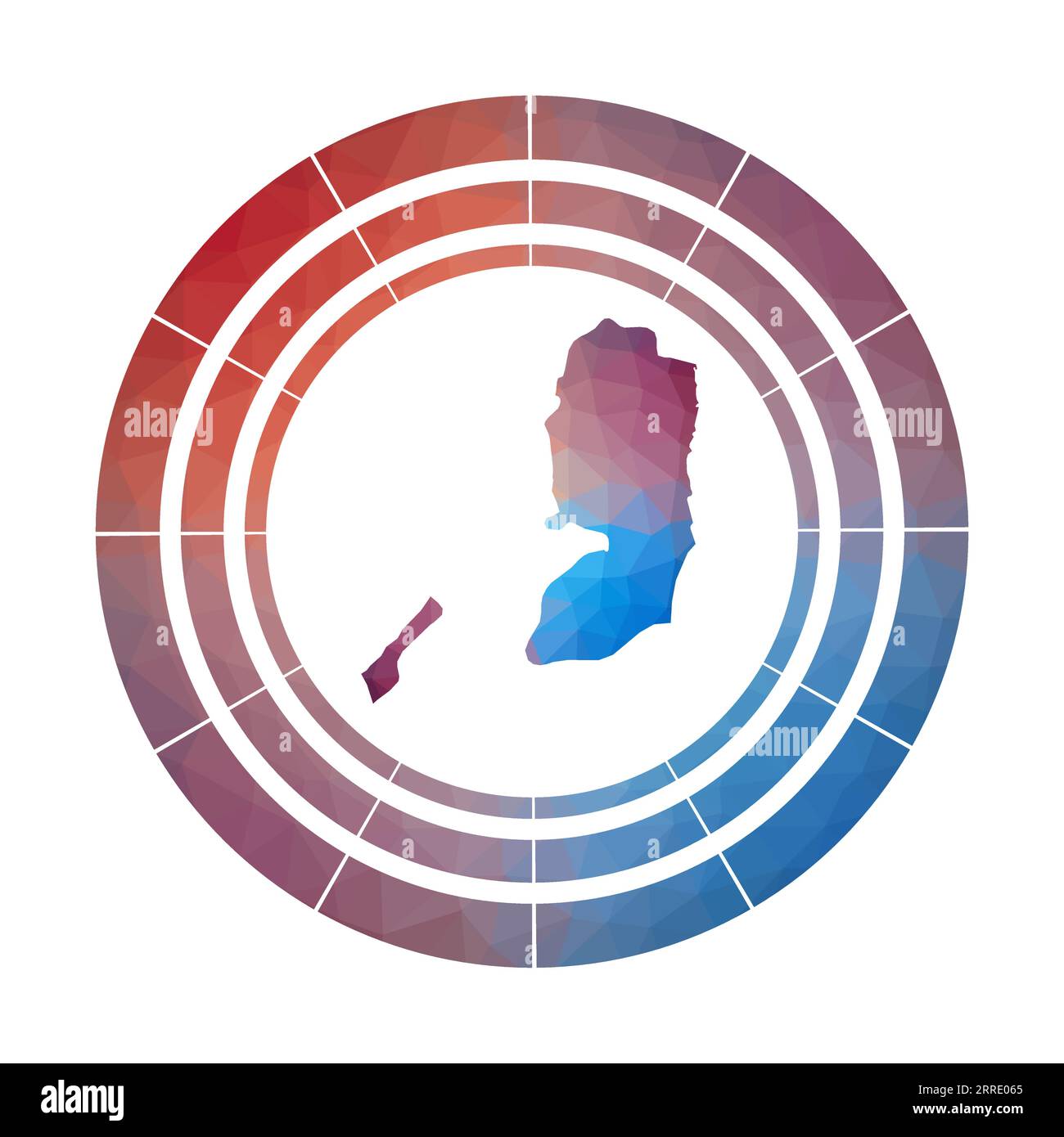 Palestine badge. Bright gradient logo of country in low poly style ...