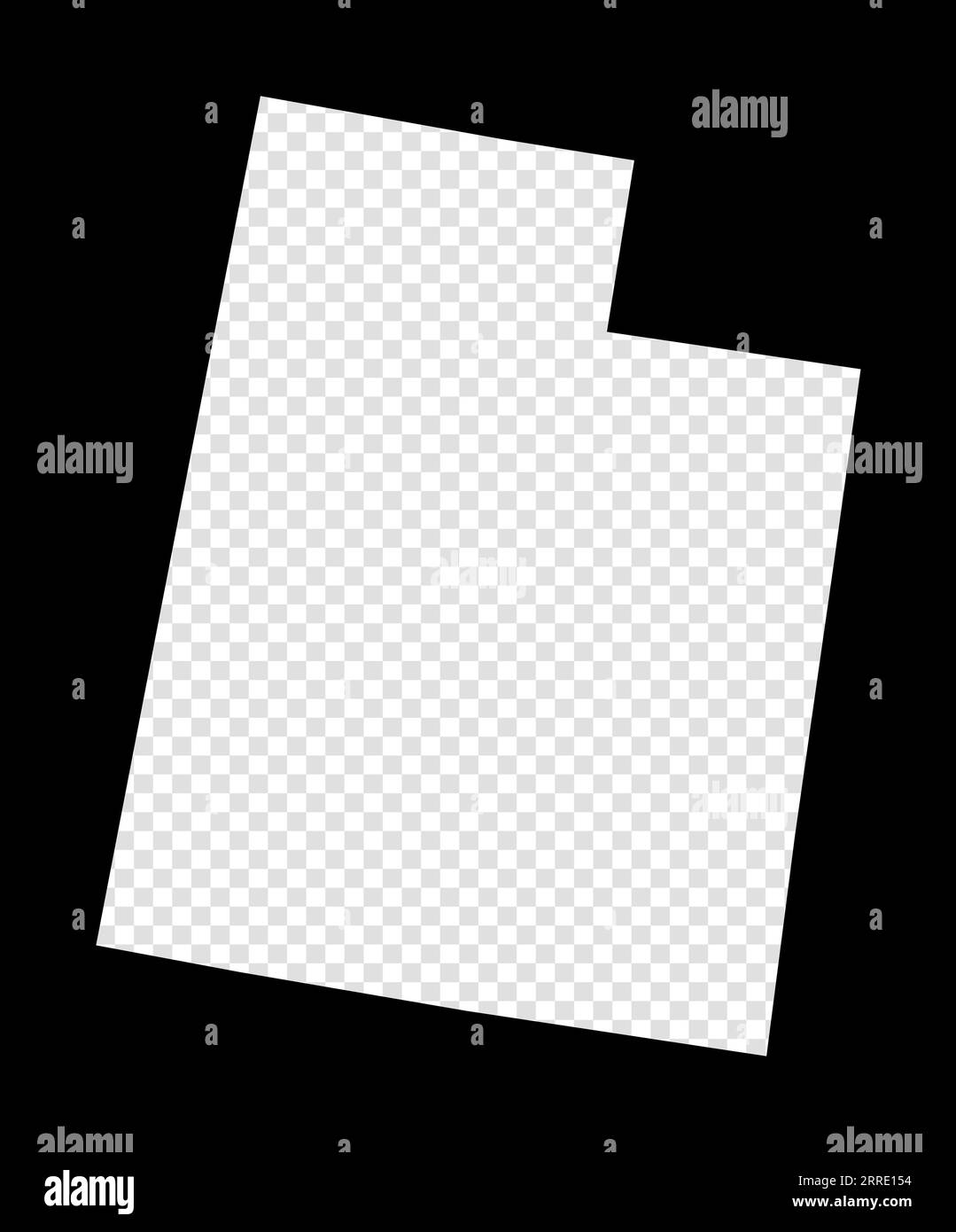 Stencil map of Utah. Simple and minimal transparent map of Utah. Black