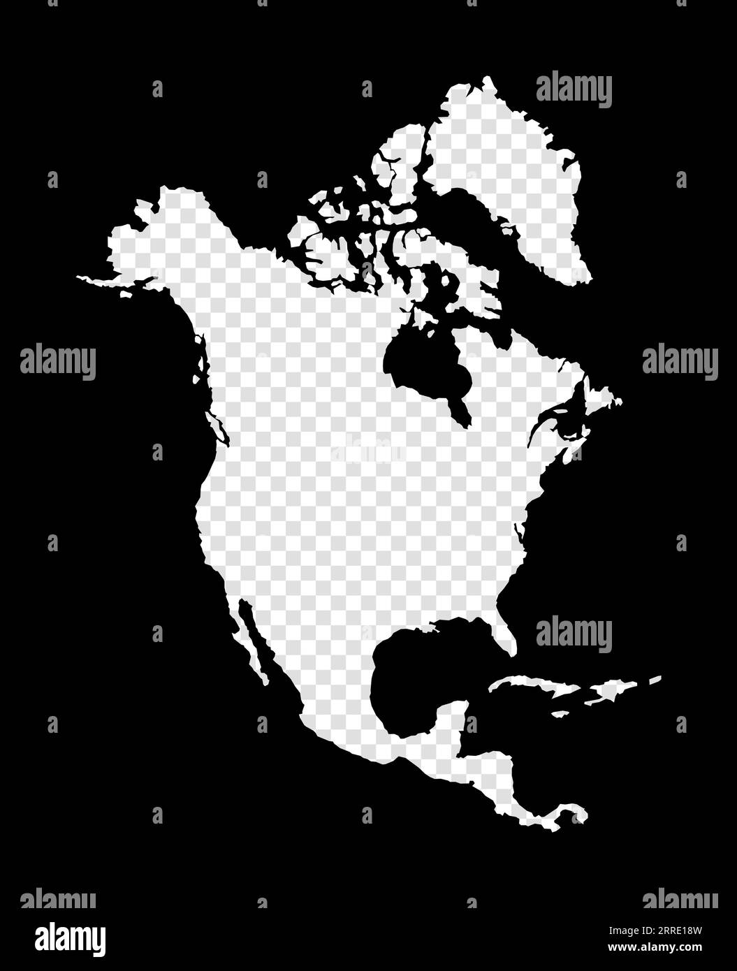 stencil-map-of-north-america-simple-and-minimal-transparent-map-of-north-america-black-rectangle-with-cut-shape-of-the-continent-astonishing-vector-stock-vector-image-art-alamy