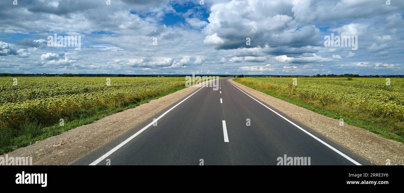 Aerial view empty intercity road hi-res stock photography and images ...