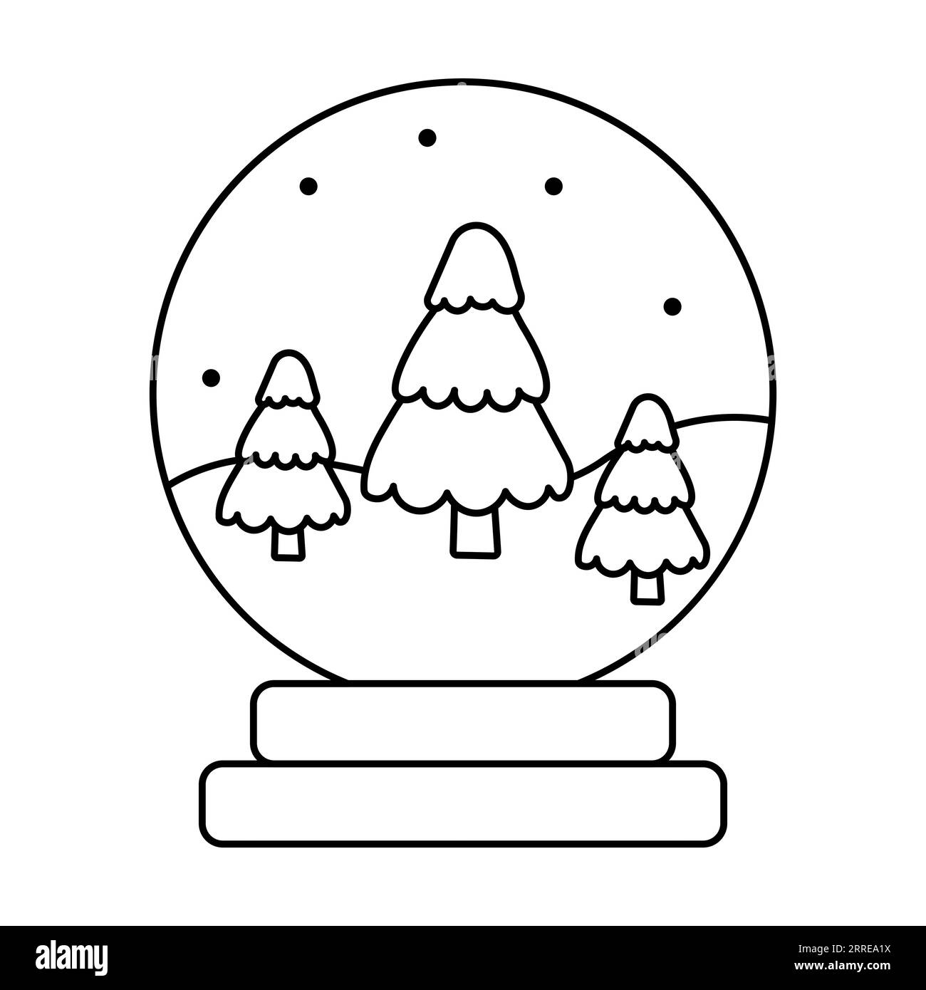 glass ball snow christmas new year doodle Stock Vector