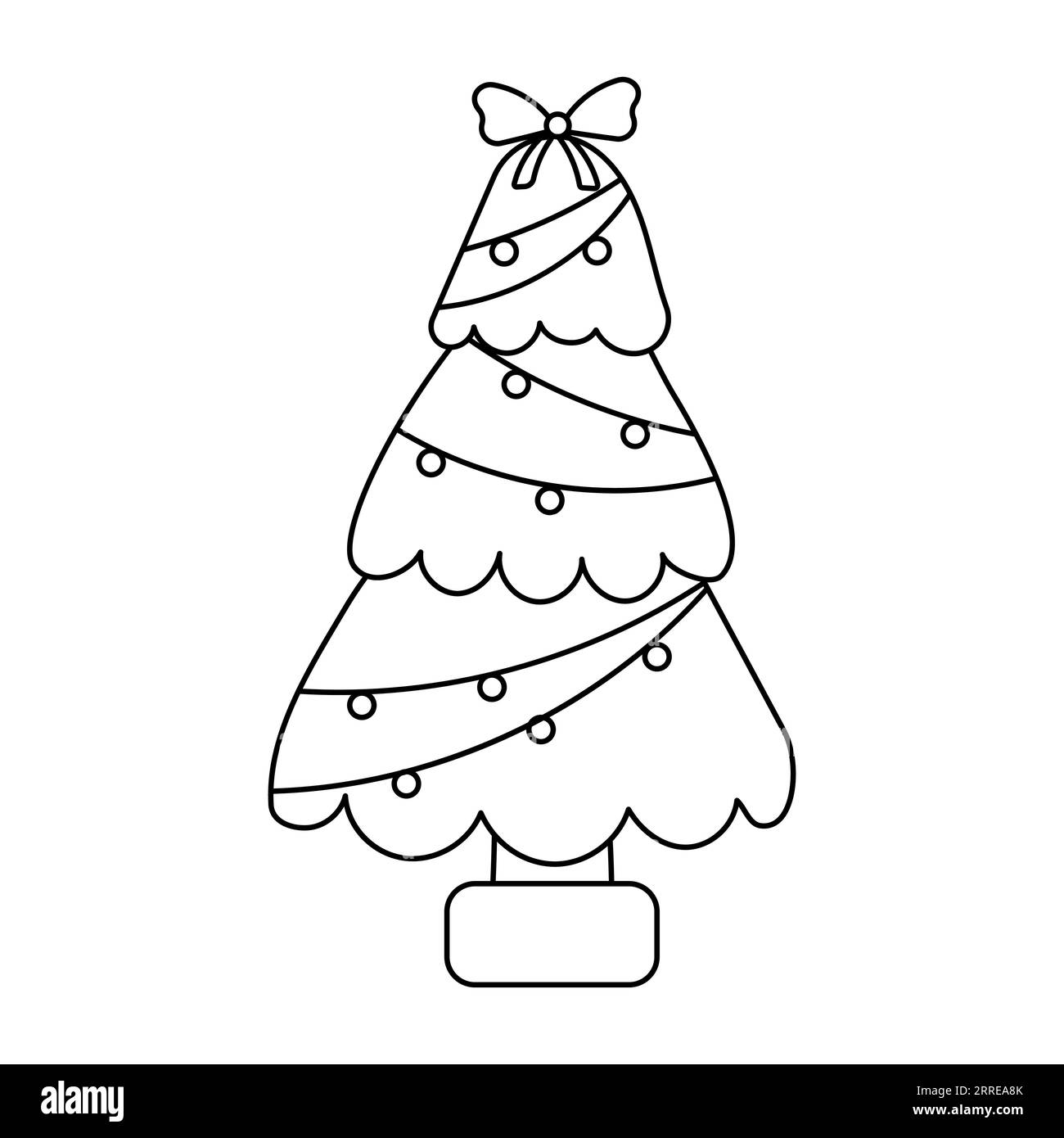 christmas tree christmas new year line doodle Stock Vector Image & Art