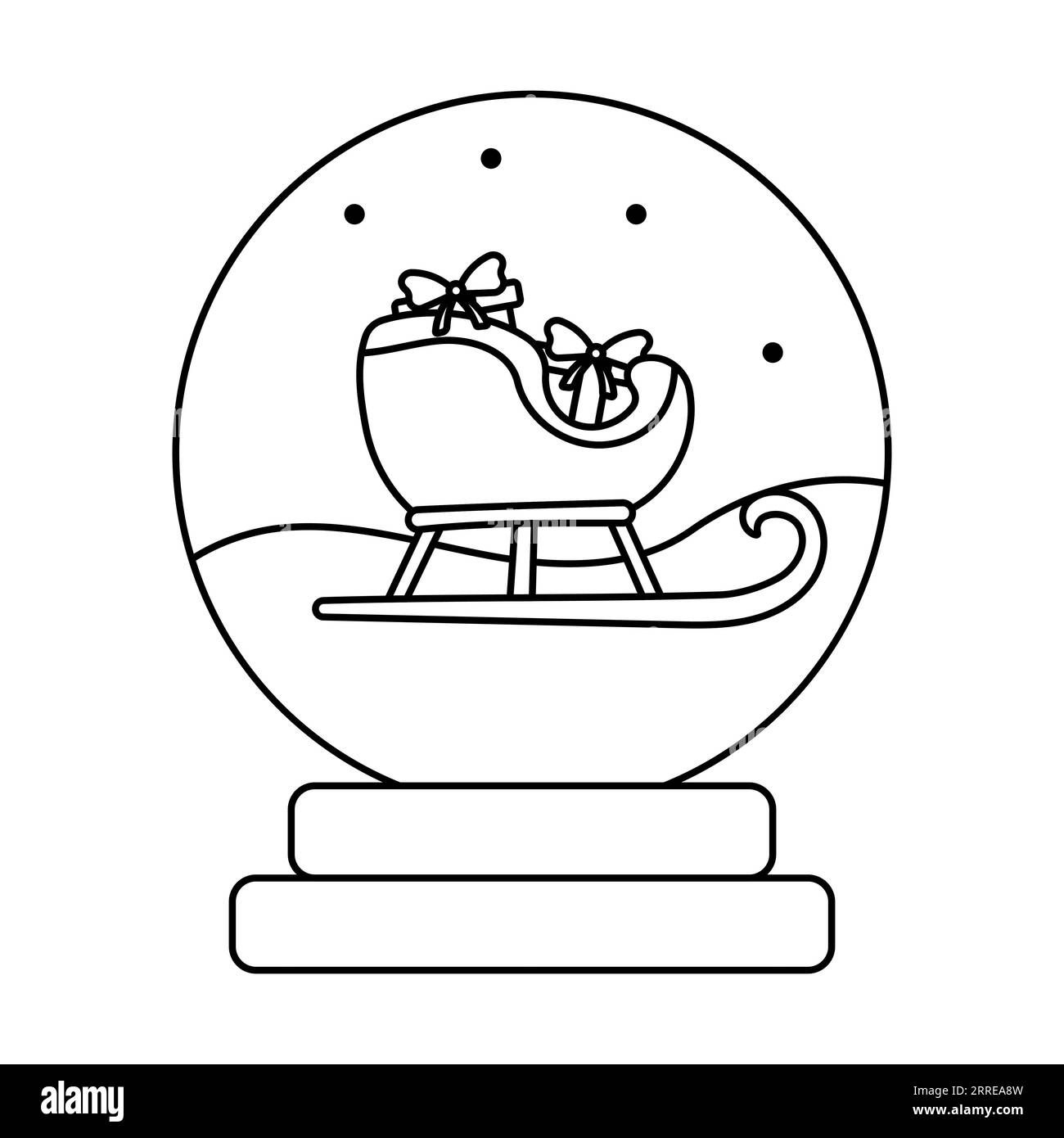 glass ball snow christmas new year doodle Stock Vector