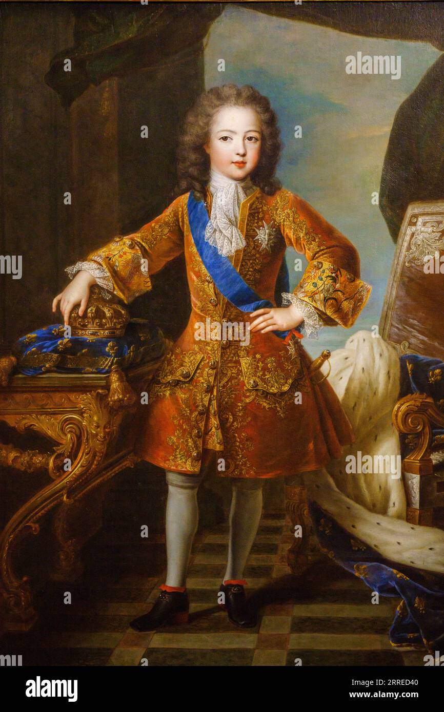 Louis XV of France, 1715, Pierre Gobert and studio, Nins, portraits of children s. XVI-XIX, Sa Bassa Blanca Museum (msbb). Yannick Vu and Ben Jakober , Alcudia, Majorca, Spain. Stock Photo