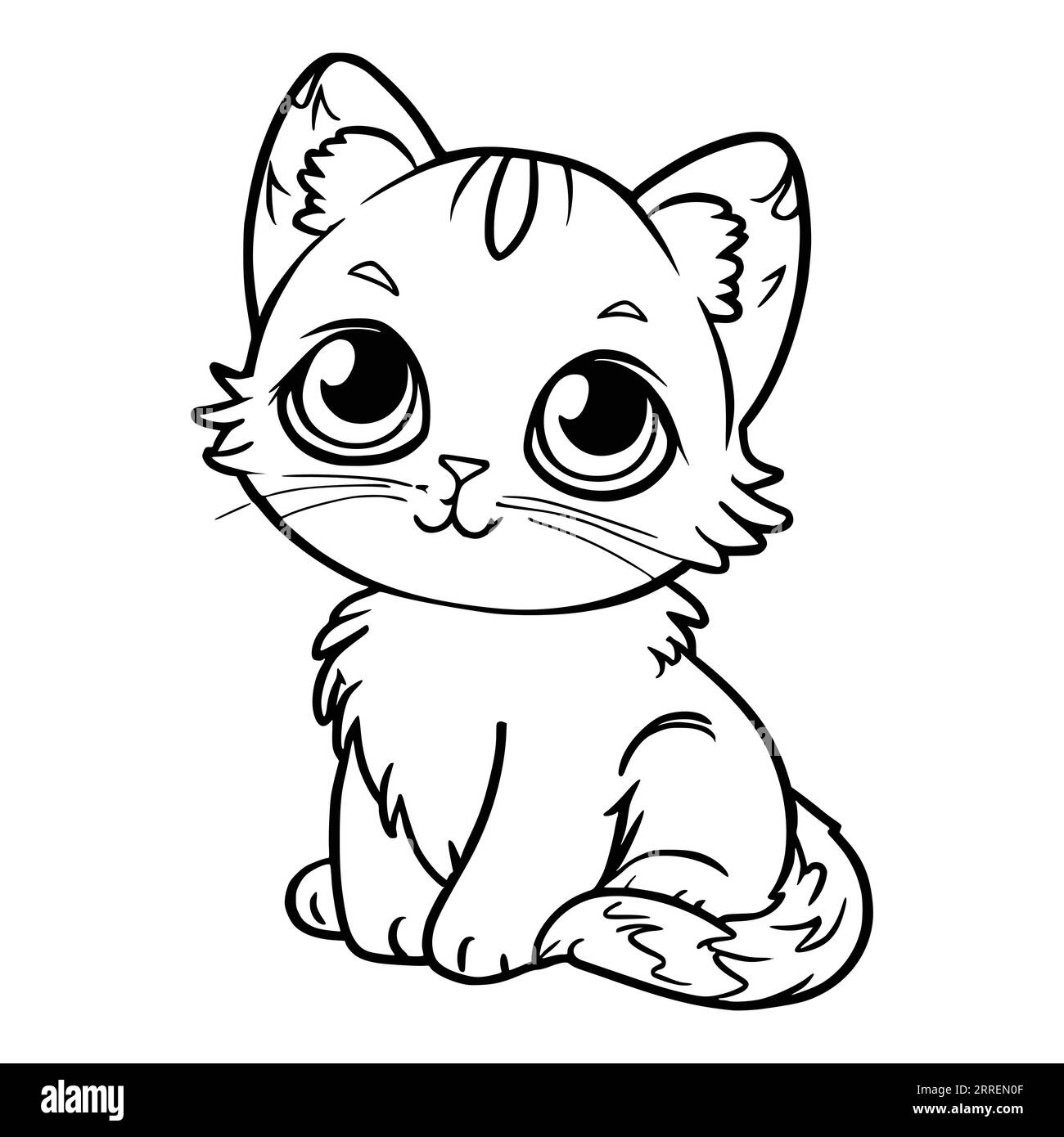 Cute Kitten Coloring Pages for Kids and Toddlers Stock Vector