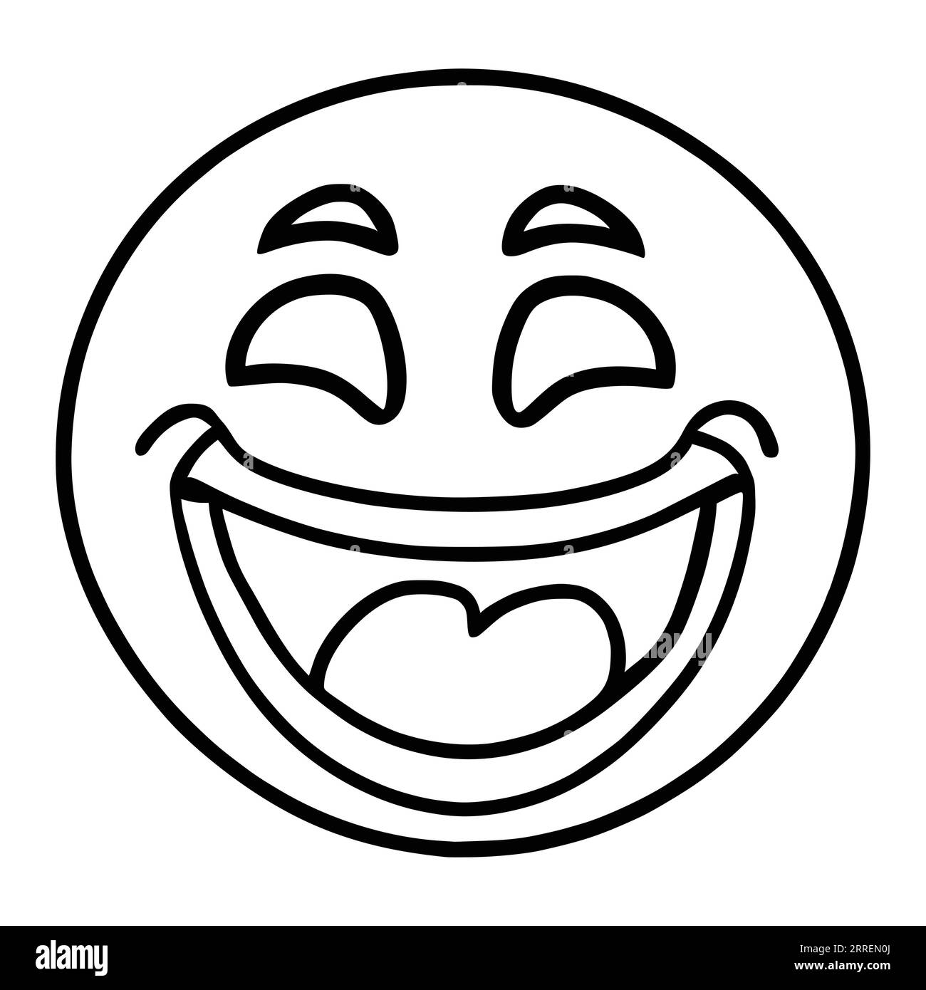 Laughing Emoji Coloring Pages For Kids Stock Vector