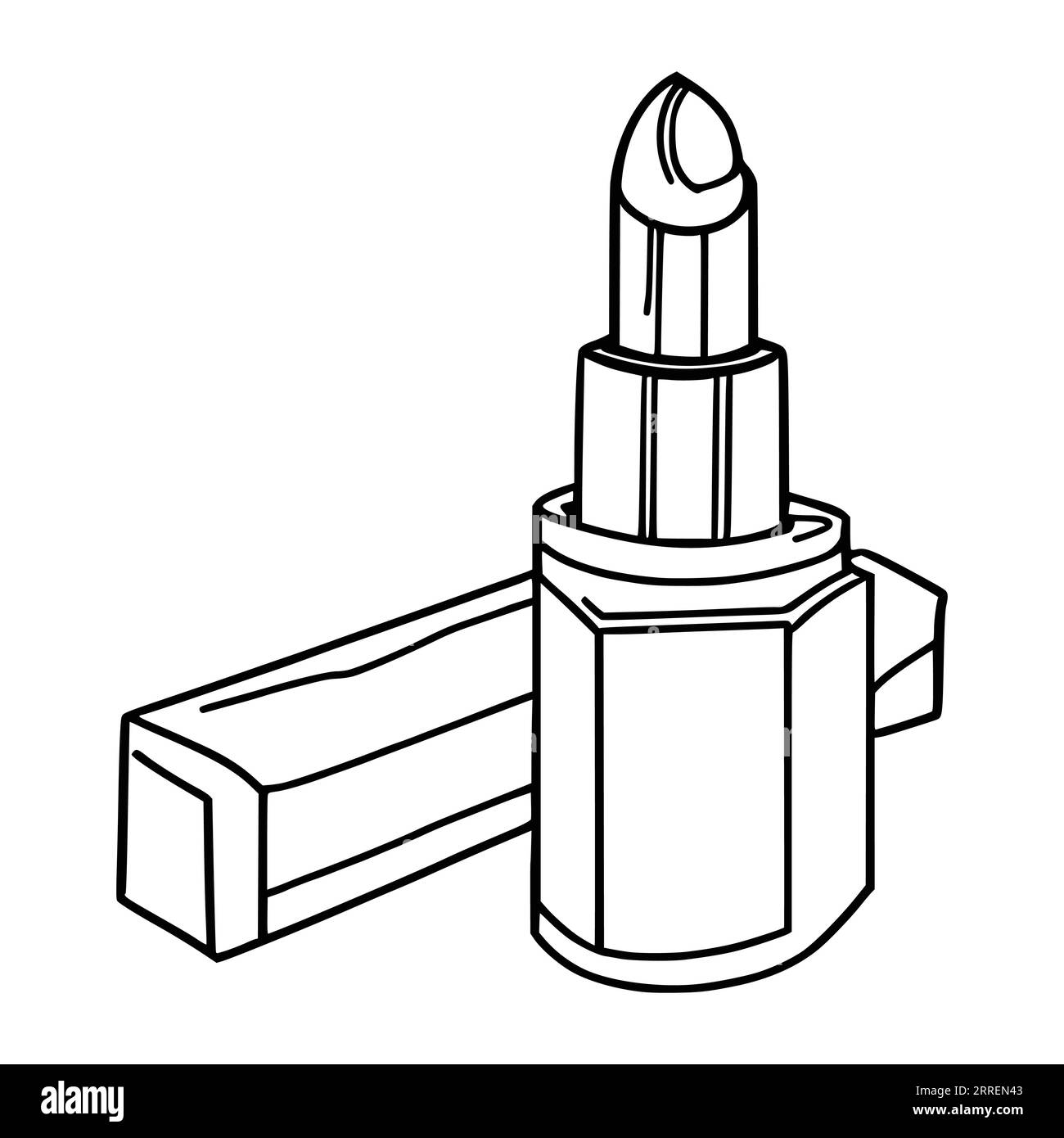 Lipstick Coloring Pages For Kids Stock Vector