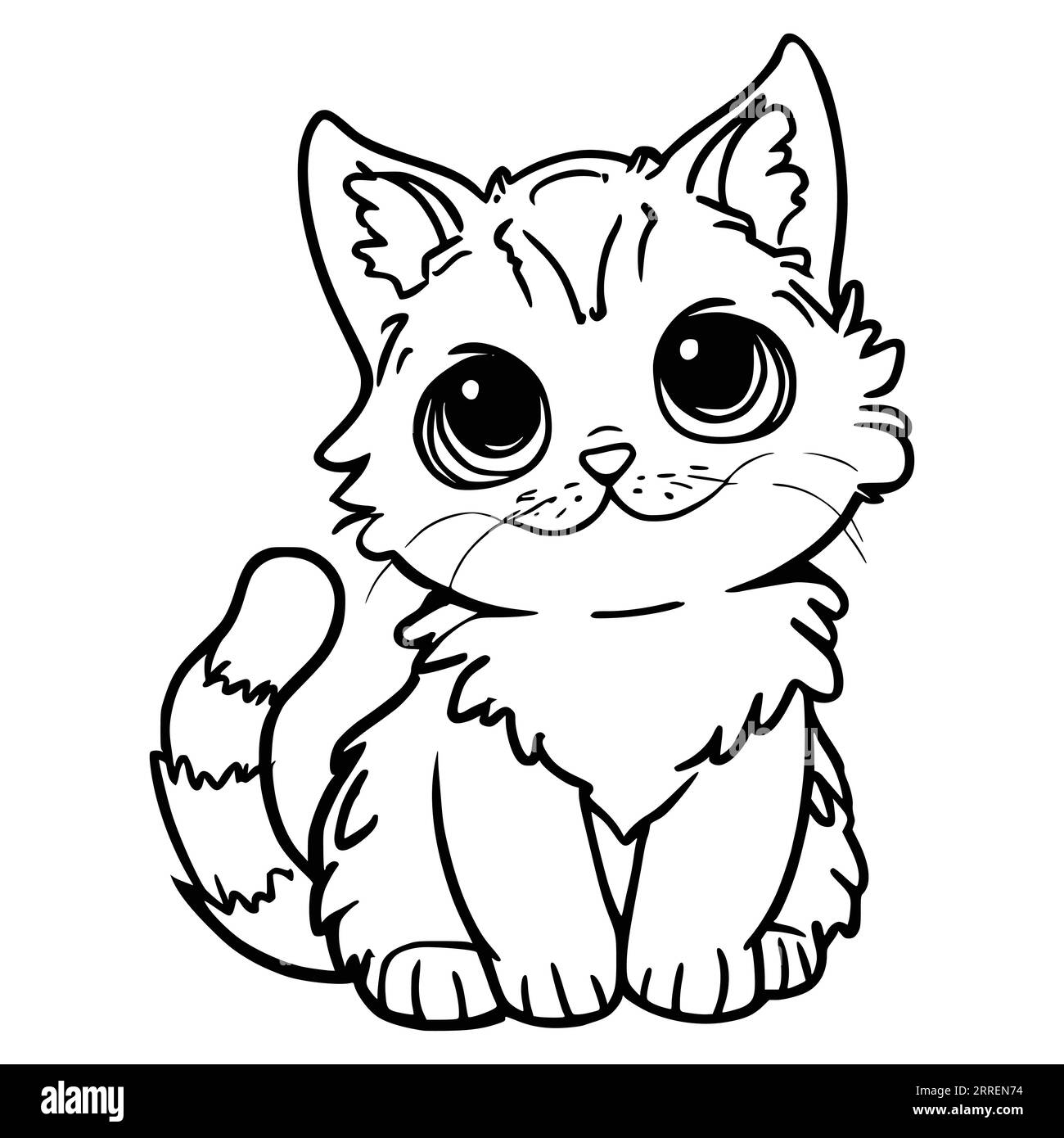 Cute Kitten Coloring Pages for Kids and Toddlers Stock Vector