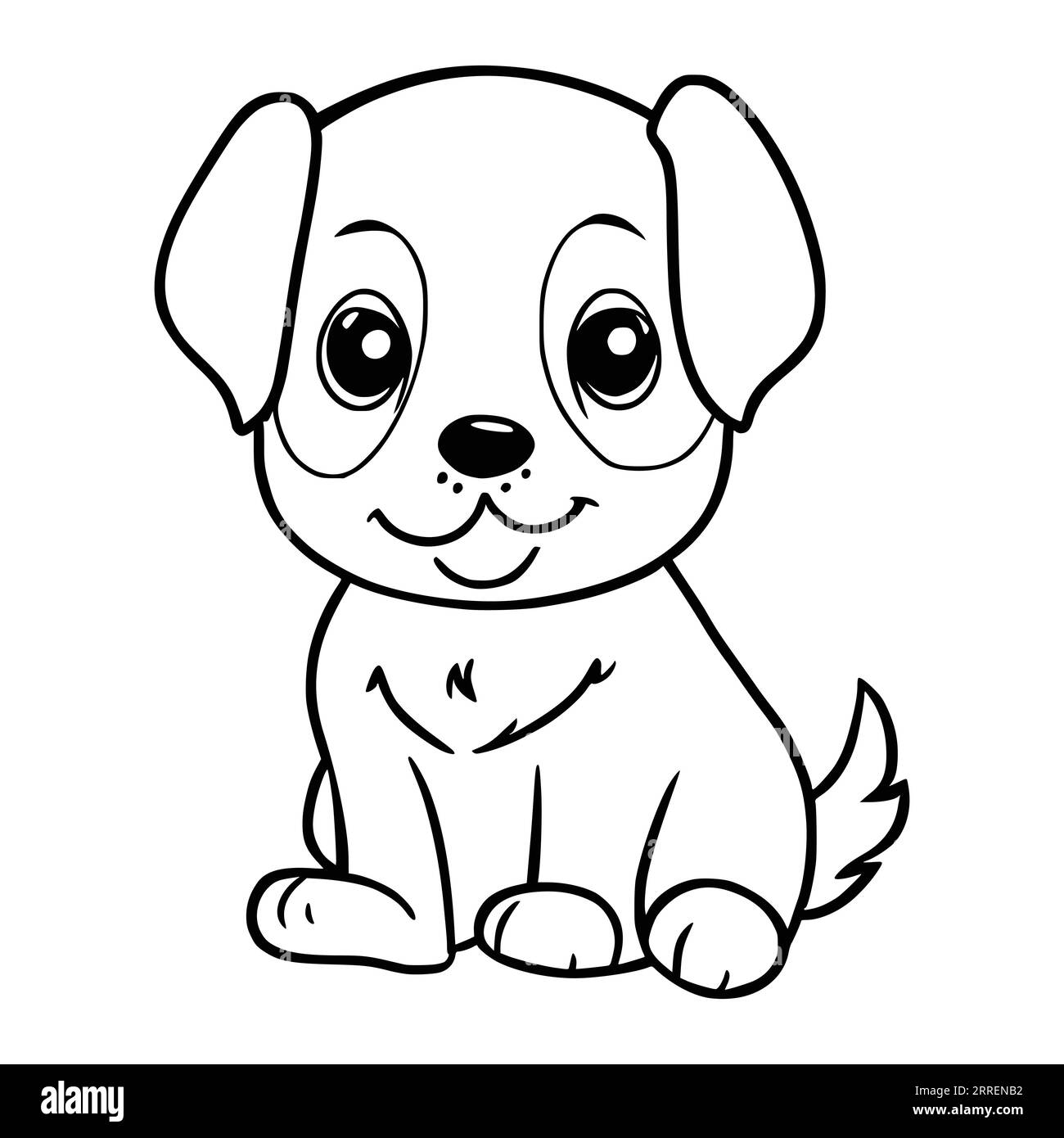 Kawaii anime dog standing and smiling, puppy sticker. Funny dog cartoon  character vector illustration for comics. Japanese manga, art and culture  concept Stock Vector | Adobe Stock