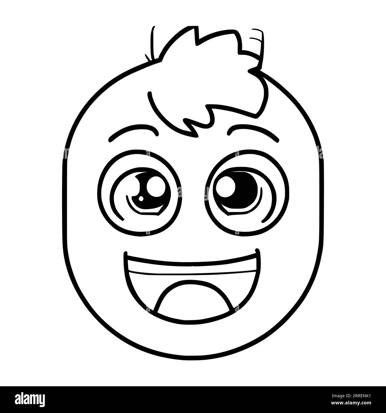 Emoji Coloring Pages For Kids Stock Vector