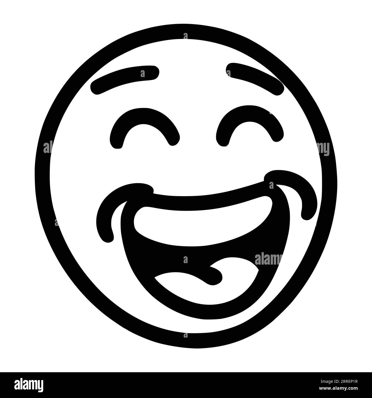 Laughing Emoji Coloring Pages For Kids Stock Vector