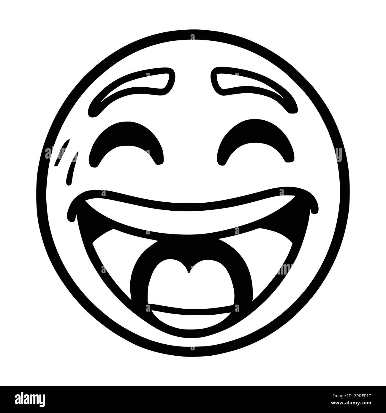 Laughing Emoji Coloring Pages For Kids Stock Vector