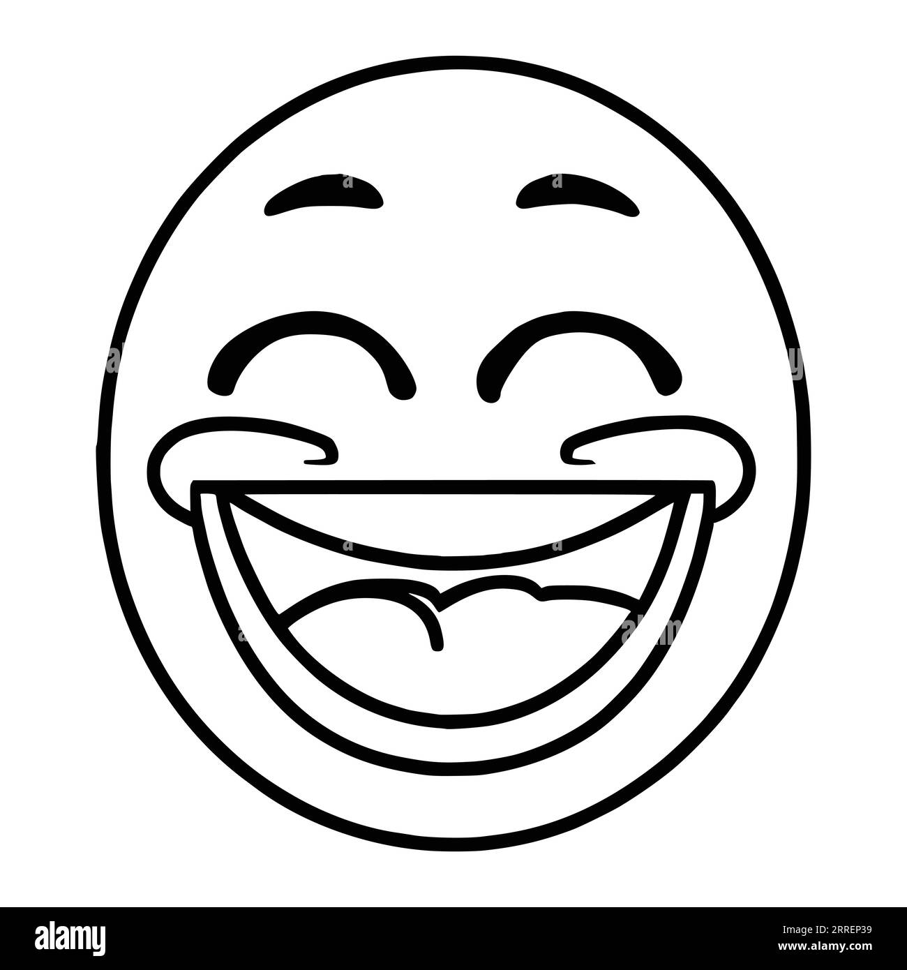 Laughing Emoji Coloring Pages For Kids Stock Vector Image & Art - Alamy