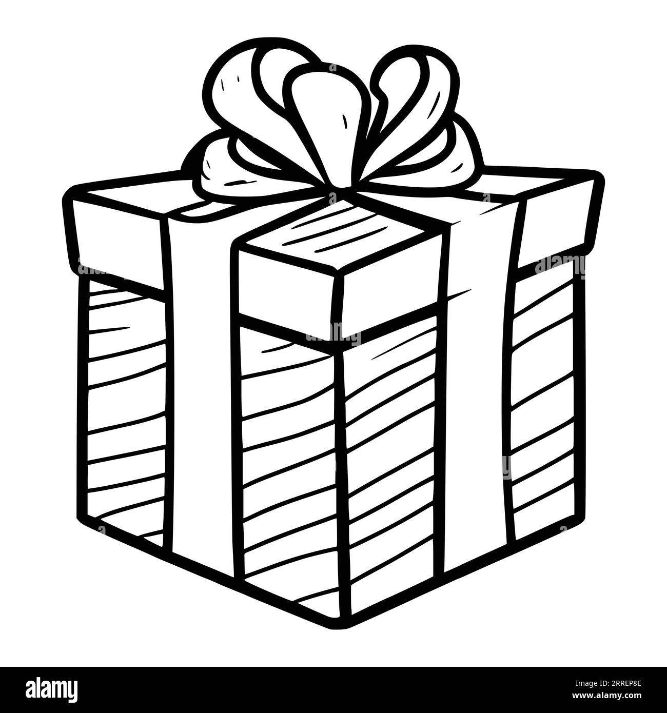 Gift Box Coloring Pages For Kids Stock Vector