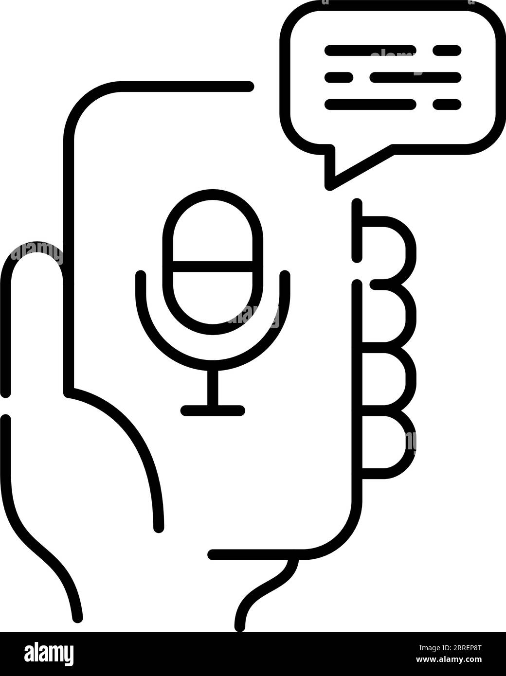 Digital assistant on a smartphone translating voice into text. Artificial intelligence smart app. Pixel perfect Stock Vector