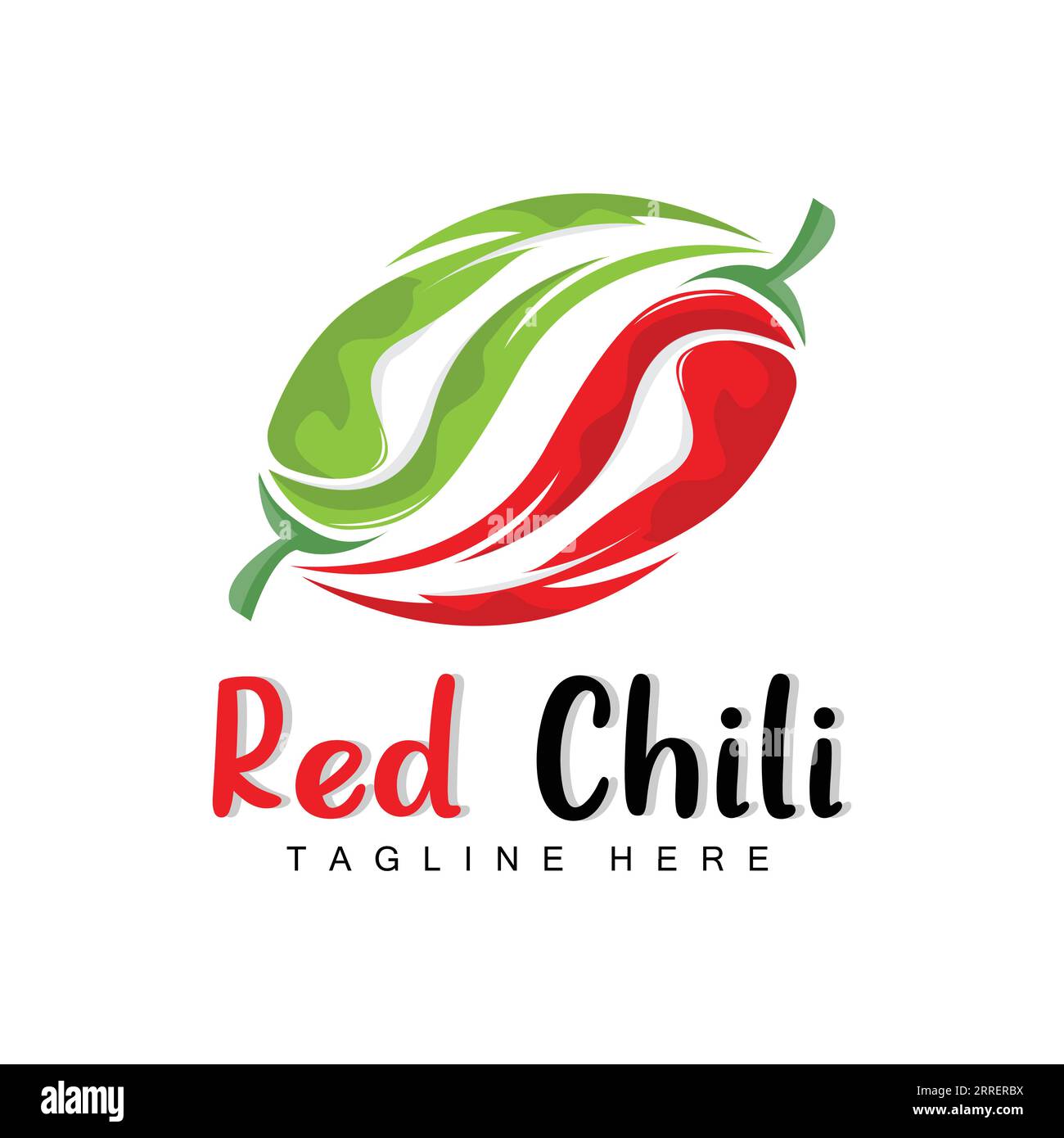 Red Chili Logo, Hot Chili Peppers Vector, Chili Garden House Illustration, Company Product Brand Illustration Stock Vector