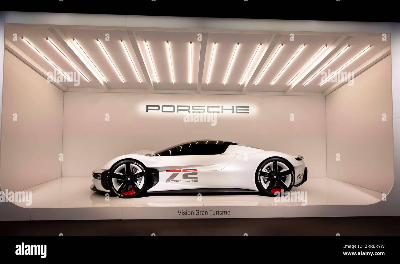 220314 -- AUSTIN, March 14, 2022 -- A Porsche all-electric vehicle prototype is on display at the South by Southwest SXSW Conference and Festivals in Austin, Texas, the United States, on March 14, 2022. The 2022 SXSW Conference and Festivals runs from March 11 to 20 in Austin, showcasing a variety of innovations. Photo by Nick Wagner/Xinhua U.S.-TEXAS-AUSTIN-SXSW-INNOVATIONS XuxJianmei PUBLICATIONxNOTxINxCHN Stock Photo