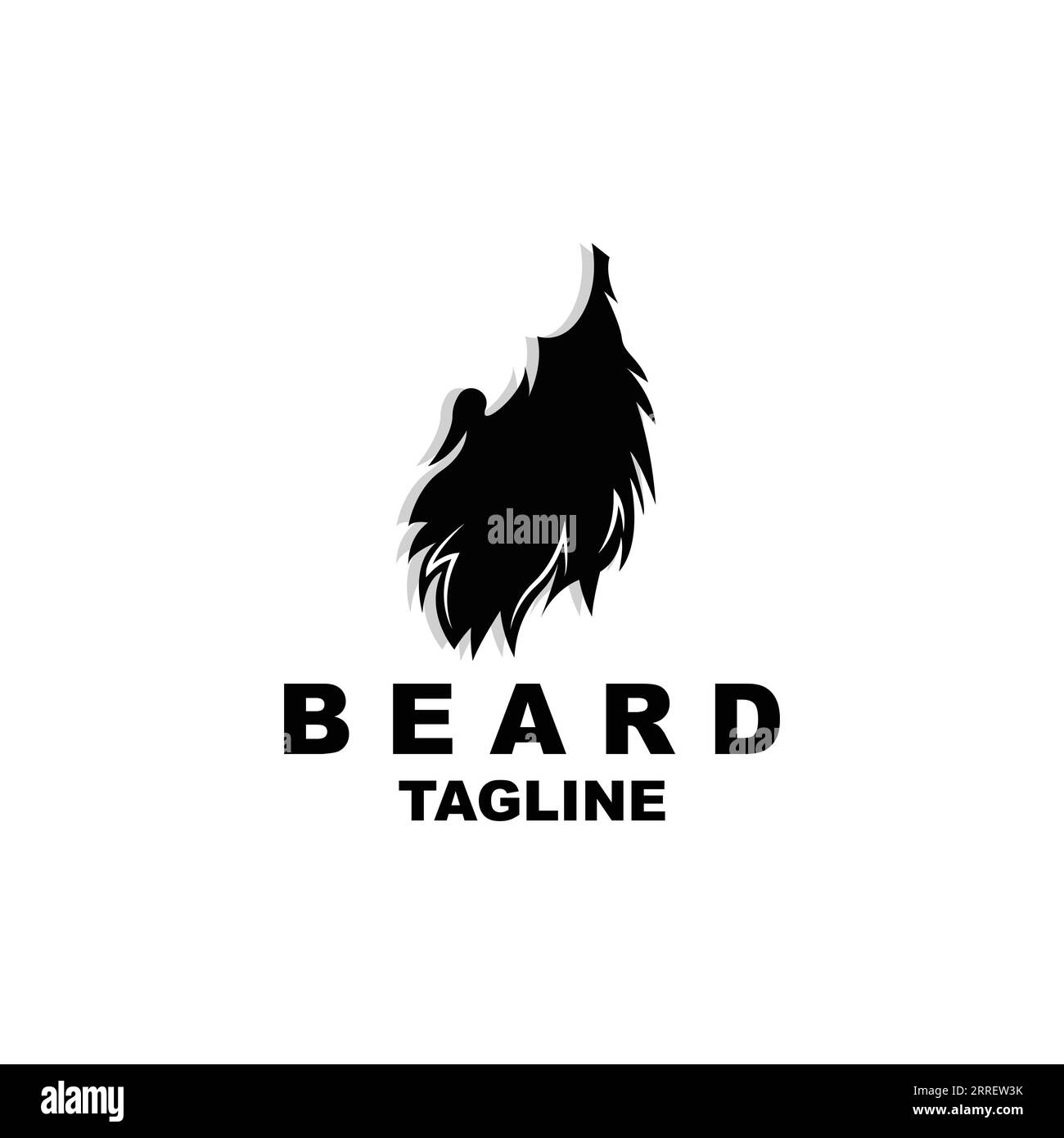 Beard Logo Design, Male Look Hair Vector, Men's Barbershop Style Design Stock Vector