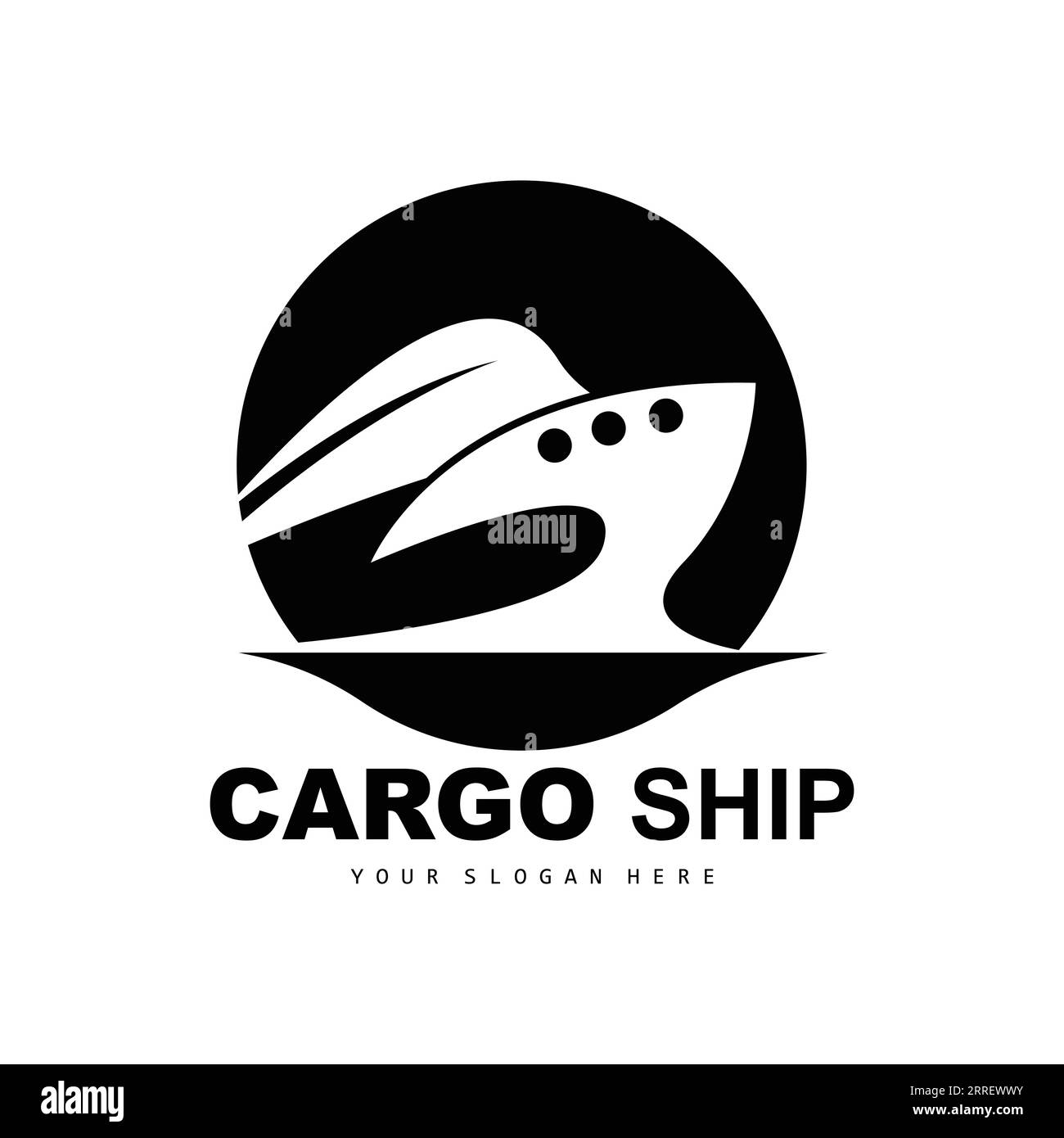 Cargo Ship Logo, Fast Cargo Ship Vector, Sailboat, Design For Ship