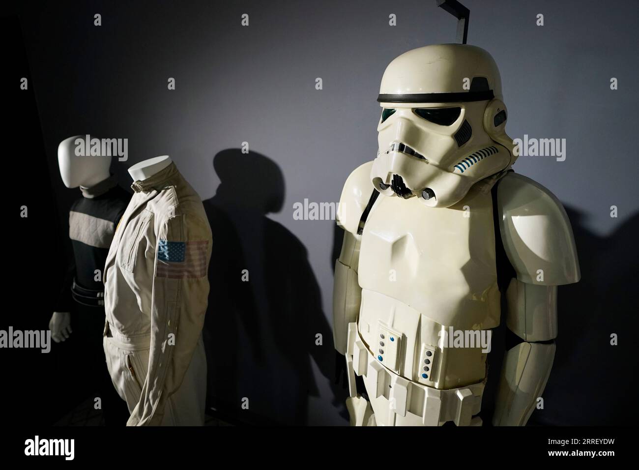 A imperial Stormtrooper costume, right, from the 1977 film, Star Wars ...