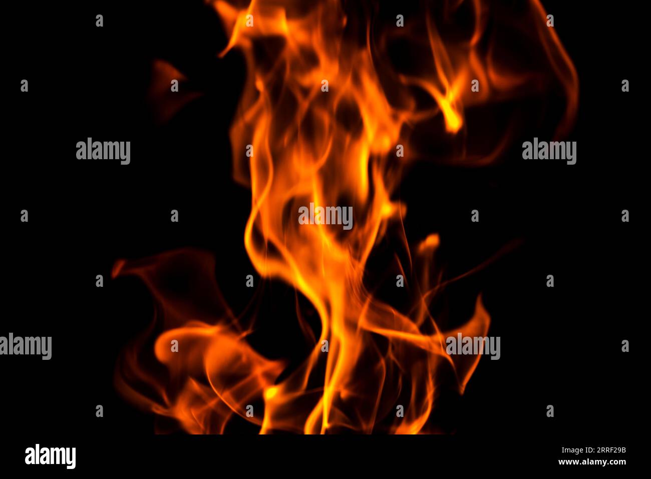 Fire flames abstract on black background Stock Photo - Alamy
