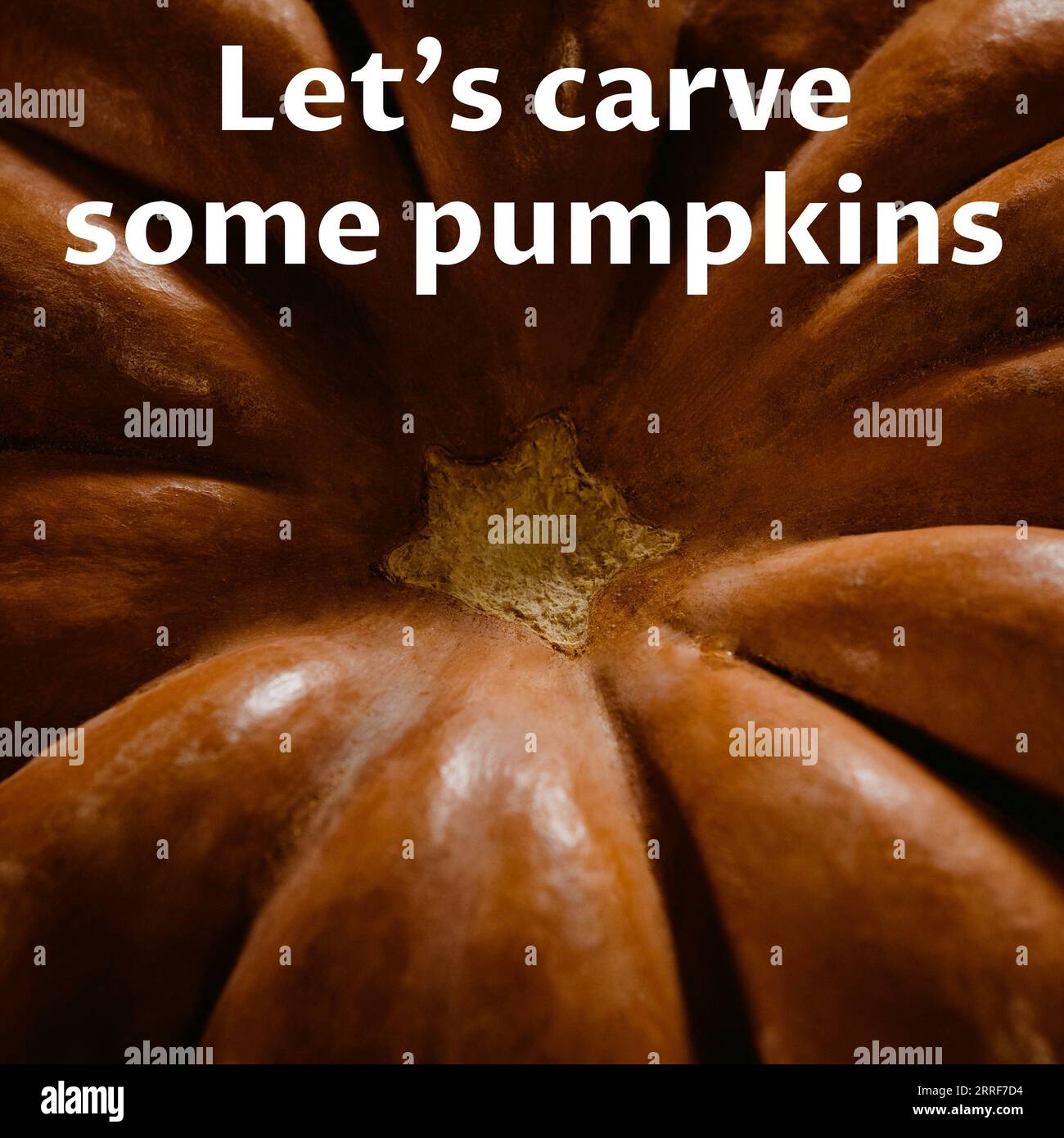 Composite of let's carve some pumpkins text and halloween pumpkin background Stock Photo